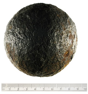 Boulet de canon en fonte