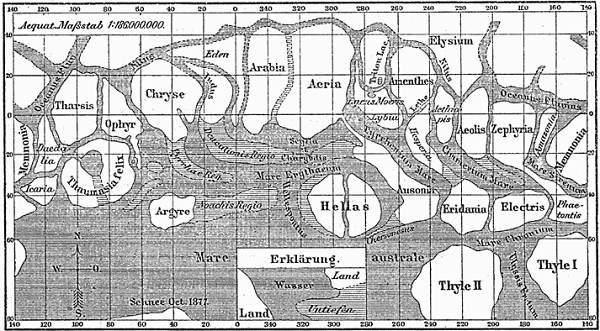 Carte réalisée par Giovanni Schiaparelli